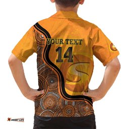 Custom Perth Scorchers Hawaiian Shirt Indigenous Art Grunge Style