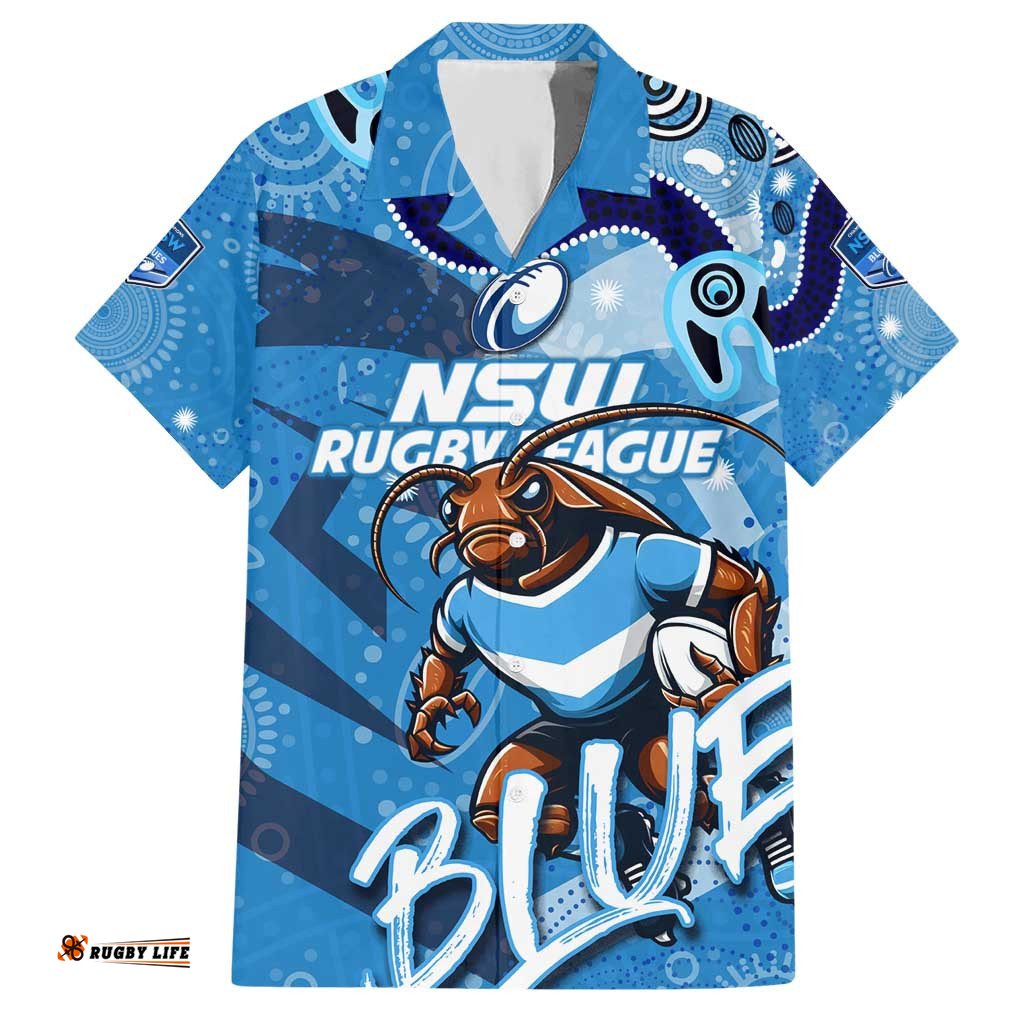 Personalized NSW Rugby League Hawaiian Shirt Blues Mascot Indigenous