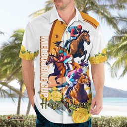 Melbourne Cup Australia Hawaiian Shirt Horse Racing Happy 164th Anniversary