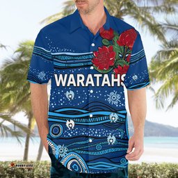 Custom Text And Number NSW Waratahs Rugby Hawaiian Shirt Aboriginal Indigenous