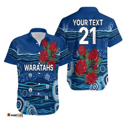 Custom Text And Number NSW Waratahs Rugby Hawaiian Shirt Aboriginal Indigenous