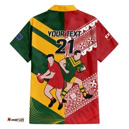 AustraliaTonga Rugby Pacific Custom Hawaiian Shirt The Kangaroos and Mate Ma'a Tonga