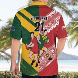 AustraliaTonga Rugby Pacific Custom Hawaiian Shirt The Kangaroos and Mate Ma'a Tonga