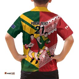 AustraliaTonga Rugby Pacific Custom Hawaiian Shirt The Kangaroos and Mate Ma'a Tonga