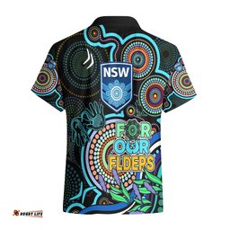 NAIDOC NSW Blues Rugby Hawaiian Shirt New South Wales Indigenous Tribal