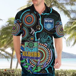 NAIDOC NSW Blues Rugby Hawaiian Shirt New South Wales Indigenous Tribal