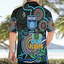 NAIDOC NSW Blues Rugby Hawaiian Shirt New South Wales Indigenous Tribal