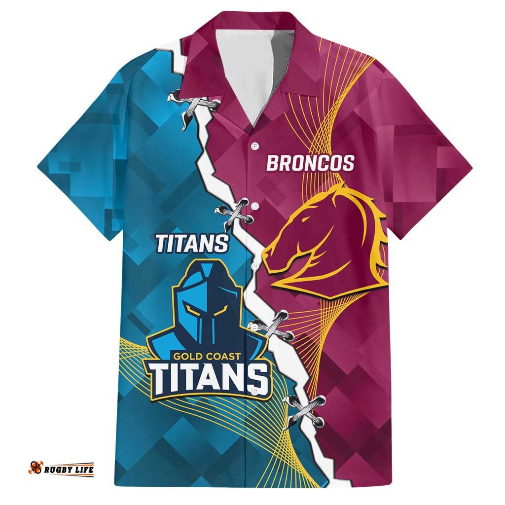 Custom Broncos And Titans Rugby 2024 Hawaiian Shirt Dynamic Style