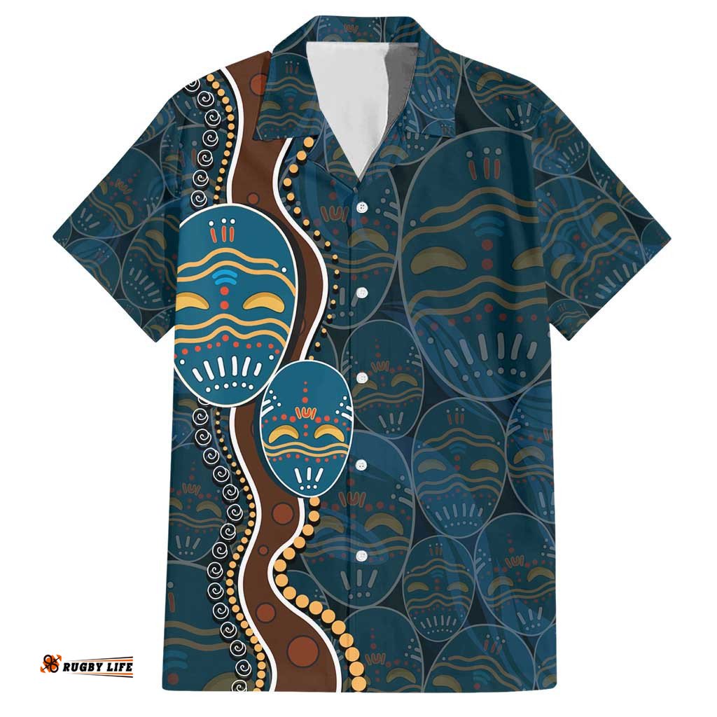 Aboriginal Masks Art Hawaiian Shirt Australian Indigenous