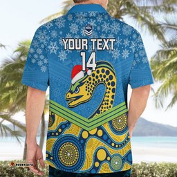 Custom Parramatta Eels Rugby Christmas Hawaiian Shirt Merry Xmas Mix Aboriginal Art