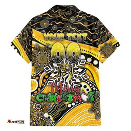 Merry Christmas AFL Richmond Tigers Hawaiian Shirt Aboriginal Santa Football Mascot
