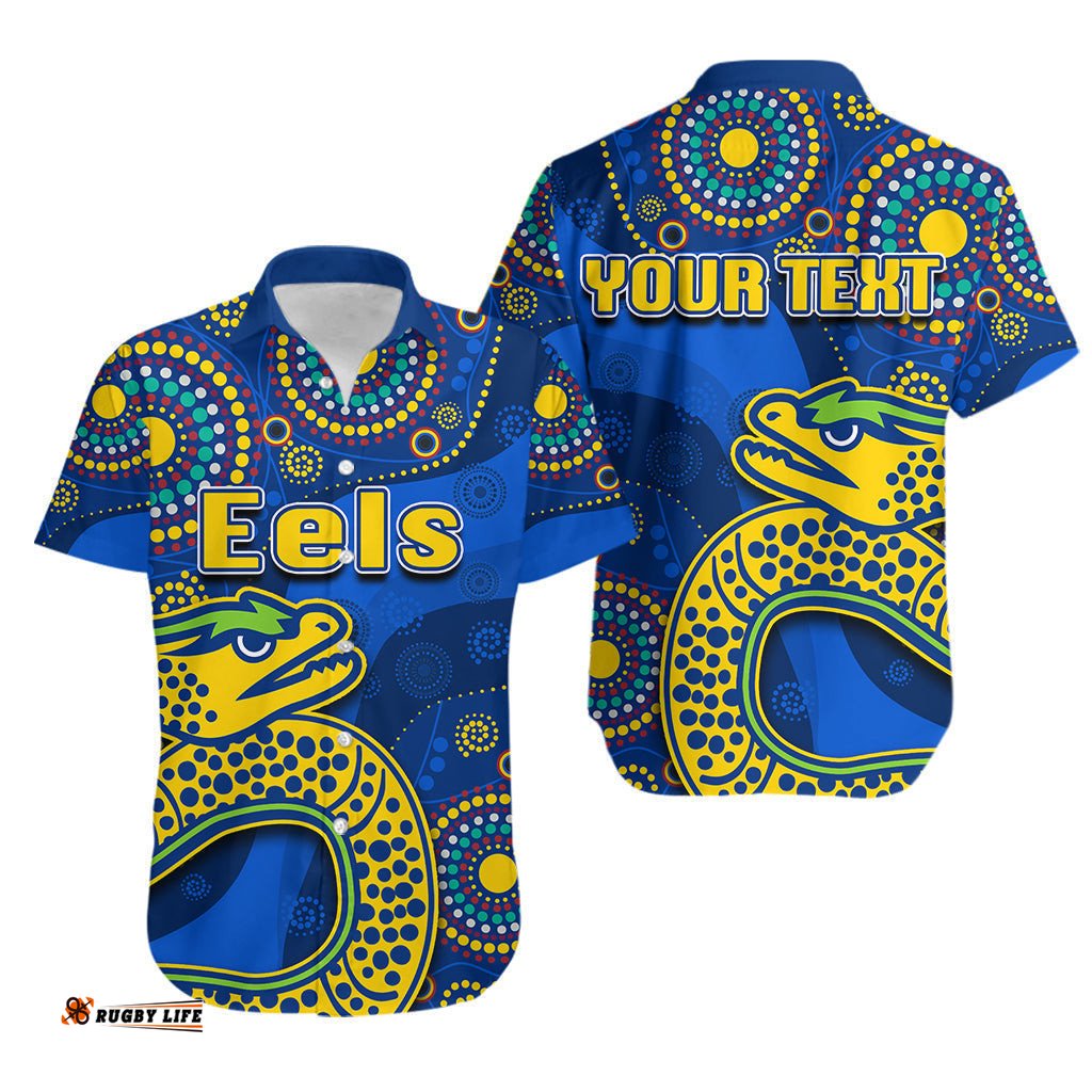 Custom Personalised Parramatta Eels Hawaiian Shirt Blue Style