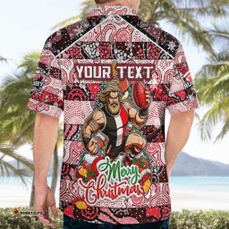 Custom Saints Football Merry Christmas Hawaiian Shirt Indigenous Australian Art