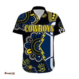 Custom Personalised NRL North Queensland Cowboys Rugby Hawaiian Shirt Est 1992 Aboriginal
