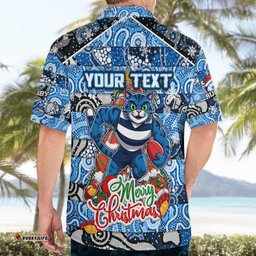 Custom Cats Football Merry Christmas Hawaiian Shirt Indigenous Australian Art