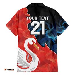 SwansPort Adelaide Football Custom Hawaiian Shirt Cracked Metal Style