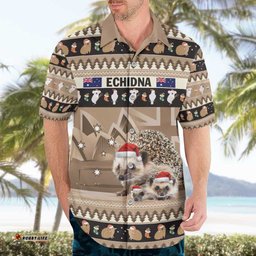Aussie Echidna Hawaiian Shirt Merry Christmas