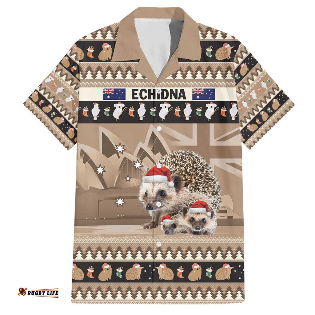 Aussie Echidna Hawaiian Shirt Merry Christmas