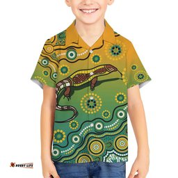 Goanna Aboriginalstyle Dot Artwork Hawaiian Shirt