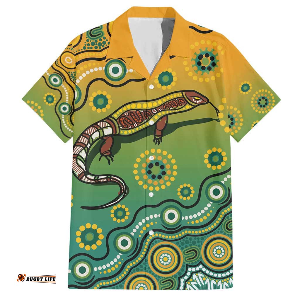 Goanna Aboriginalstyle Dot Artwork Hawaiian Shirt