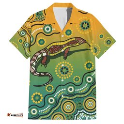 Goanna Aboriginalstyle Dot Artwork Hawaiian Shirt