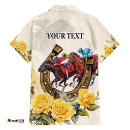 Melbourne Horse Racing Personalised Hawaiian Shirt Australian Horse With Yellow Roses