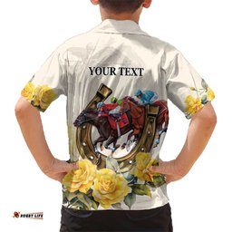Melbourne Horse Racing Personalised Hawaiian Shirt Australian Horse With Yellow Roses
