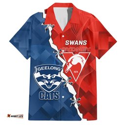 Custom Swans And Cats Football Hawaiian Shirt 2024 Together Dynamic Version