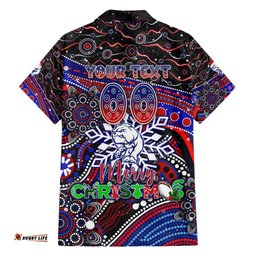 Merry Christmas AFL Bulldogs Hawaiian Shirt Aboriginal Santa Football Mascot