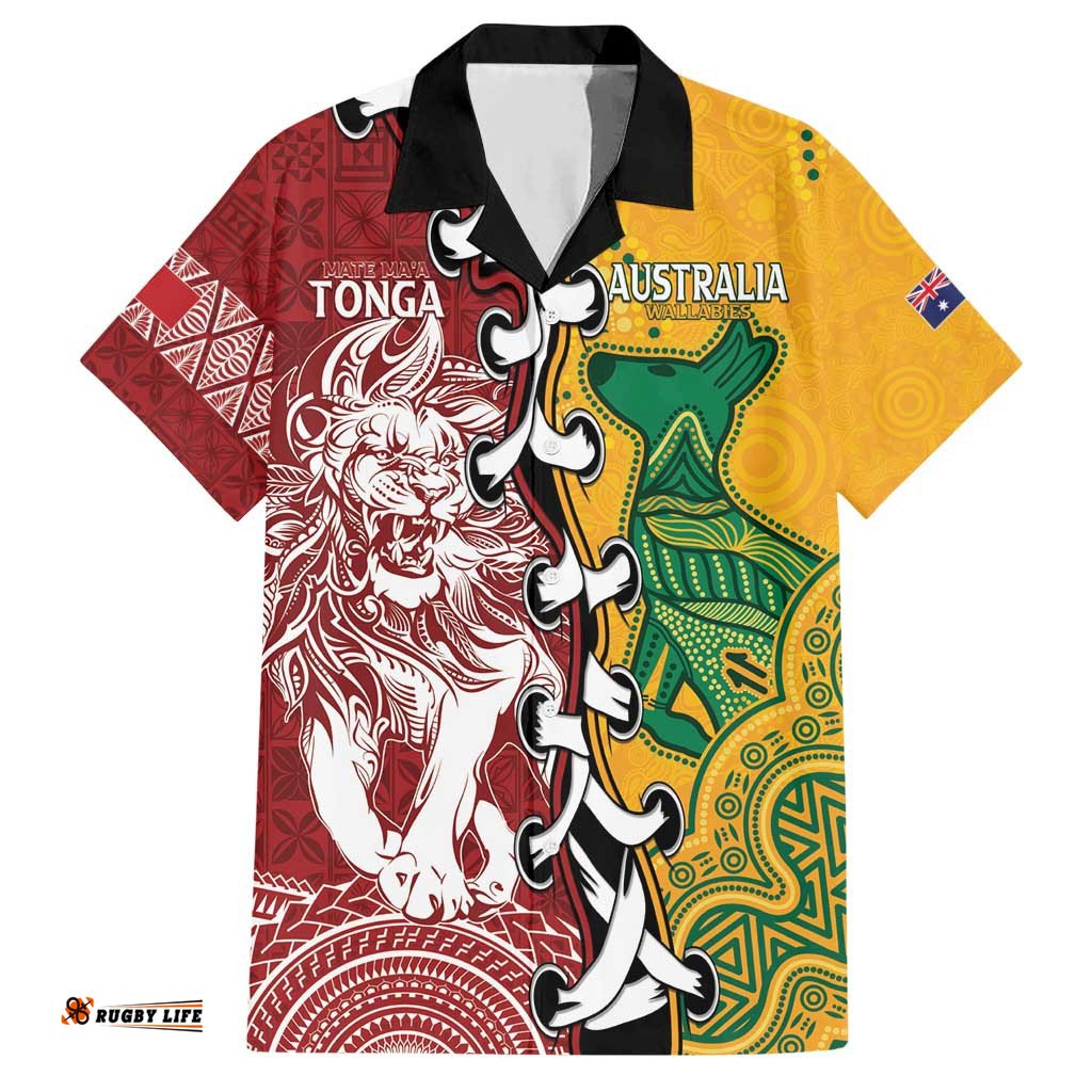 Mate Ma'a Tonga Vs Australia Rugby Personalized Hawaiian Shirt Special Mascots
