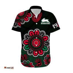 Custom Personalised NRL Rabbitohs Rugby Hawaiian Shirt The Bunnies 1908 Aboriginal