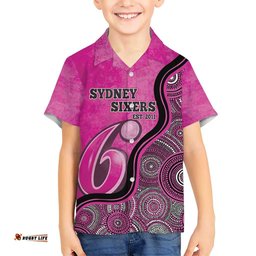 Custom Sydney Sixers Hawaiian Shirt Indigenous Art Grunge Style
