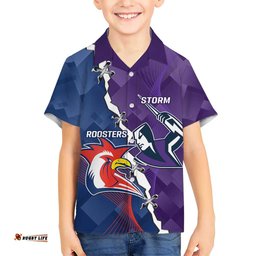Custom NRL Storm And Roosters Rugby 2024 Hawaiian Shirt Go Champions Dynamic Version