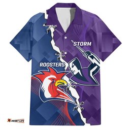 Custom NRL Storm And Roosters Rugby 2024 Hawaiian Shirt Go Champions Dynamic Version