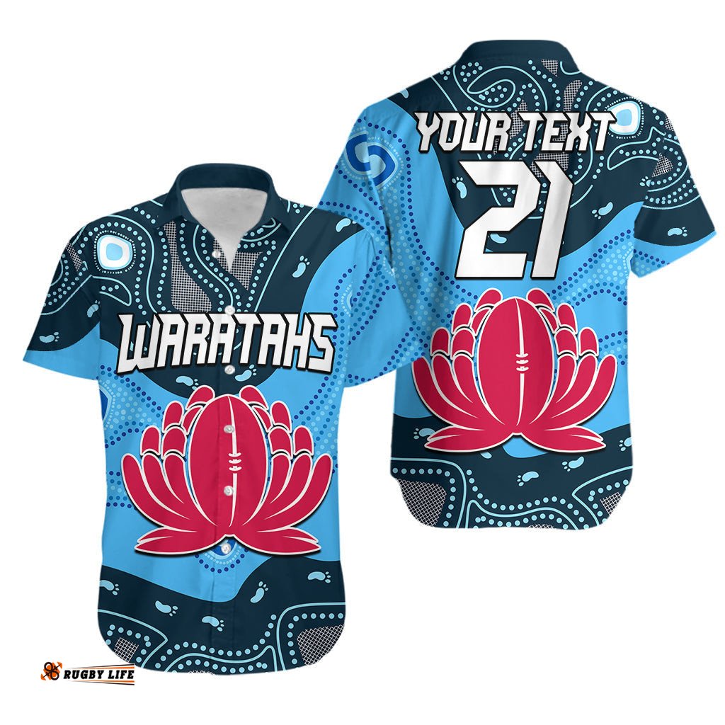 Custom Personalised Waratahs Rugby Hawaiian Shirt NSW Indigenous