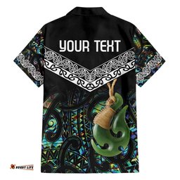 Personalised Maori Manaia Hawaiian Shirt New Zealand Tribal Hei Matau Papua Shell