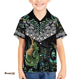 Personalised Maori Manaia Hawaiian Shirt New Zealand Tribal Hei Matau Papua Shell