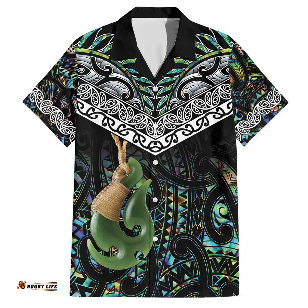Personalised Maori Manaia Hawaiian Shirt New Zealand Tribal Hei Matau Papua Shell