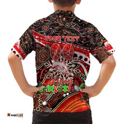 Merry Christmas Dolphins Hawaiian Shirt Aboriginal Santa Rugby Mascot Redcliffe