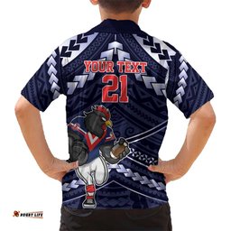 Custom Roosters Rugby Polynesian Tribal Hawaiian Shirt