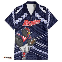 Custom Roosters Rugby Polynesian Tribal Hawaiian Shirt