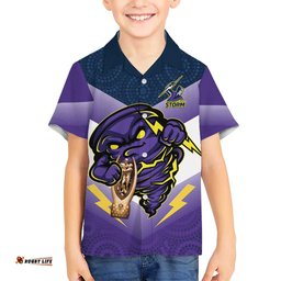 Personalised Storm Rugby 2024 Hawaiian Shirt Mascot With Trophy Go Champions Aboriginal Art