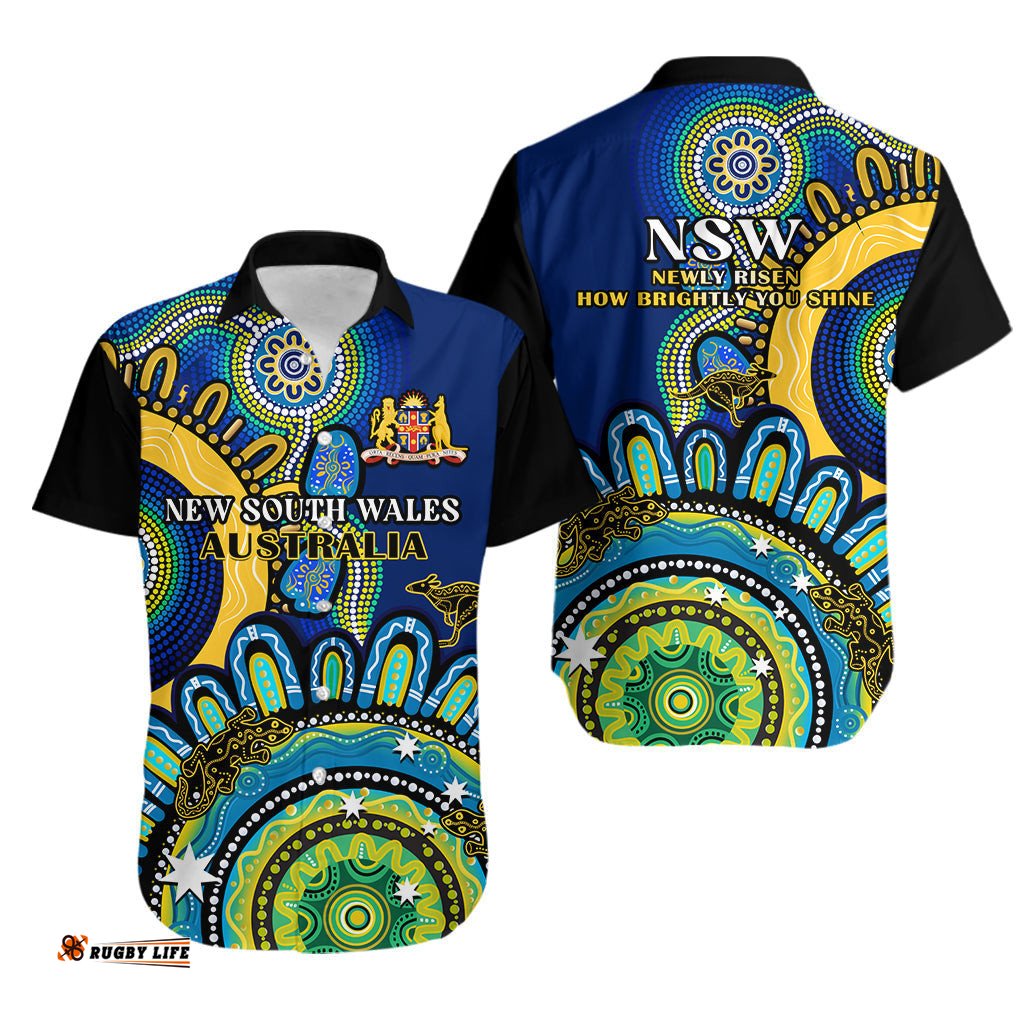 New South Wales State Hawaiian Shirt NSW Australian Indigenous Art