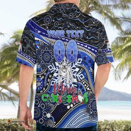 Merry Christmas Bulldogs Hawaiian Shirt Aboriginal Santa Rugby Mascot Canterbury Bankstown