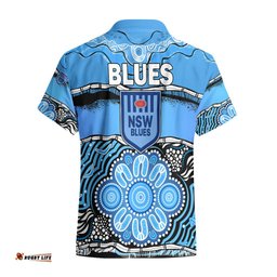 Blues Rugby Aboriginal Hawaiian Shirt New South Wales State of Origin