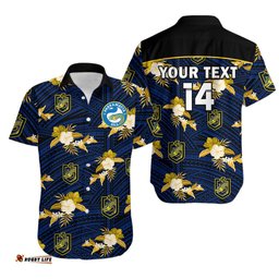 Custom Text And Number Parramatta Eels Rugby Hawaiian Shirt Polynesian Tribal Mix Tropical Hawaiian Style