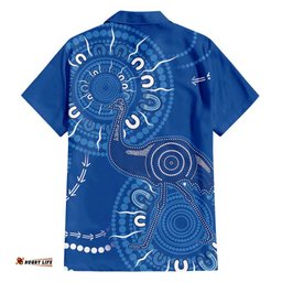 Australia New South Wales Hawaiian Shirt Aussie Emu With Aboriginal Art
