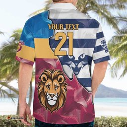 BrisbaneGeelong Football Custom Hawaiian Shirt Cracked Metal Style