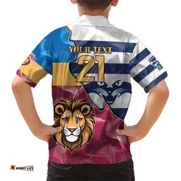 BrisbaneGeelong Football Custom Hawaiian Shirt Cracked Metal Style