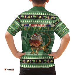 Aussie Frilled Lizard Hawaiian Shirt Merry Christmas